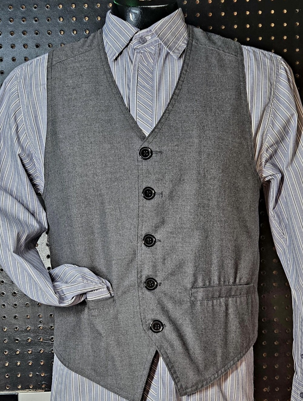 Men's Sovereign Code Light Blue Striped Button Up Shirt Sz M